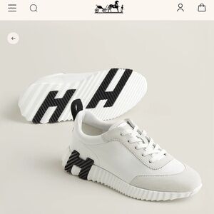 Hermes White and Black Sneakers